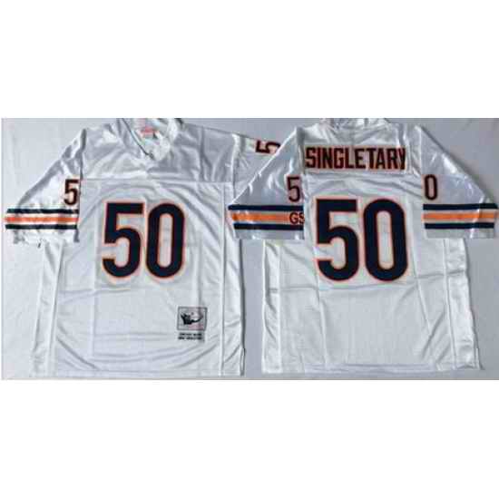 Mitchell&Ness Bears 50 Mike Singletary White Small No Throwback Stitched NFL Jersey